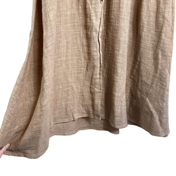 NWT Free People Love of my Life Button Front V Neck Midi Dress Khaki Size S - Picture 6 of 10